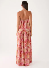 Lioras Strapless Maxi Dress - Botanic Cheetah
