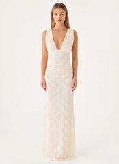 Aarin Lace Maxi Dress - Cream