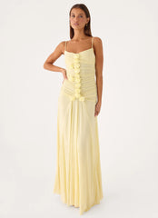 Marcia Flower Maxi Dress - Yellow