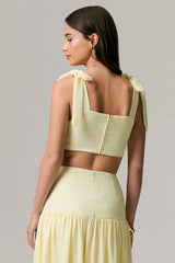 Elodie | Lemon Tie-Strap Crop Top