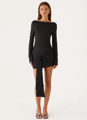 Holiday Scene Mini Dress - Black