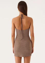 Talk To You Mini Dress - Taupe