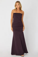 Purple Strapless Maxi Dress