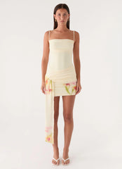 Syna Sash Mini Dress - Soft Lily