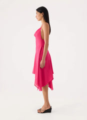 Pirama Beaded Midi Dress - Fuchsia