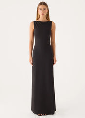 Ravelle Mesh Back Maxi Dress - Black