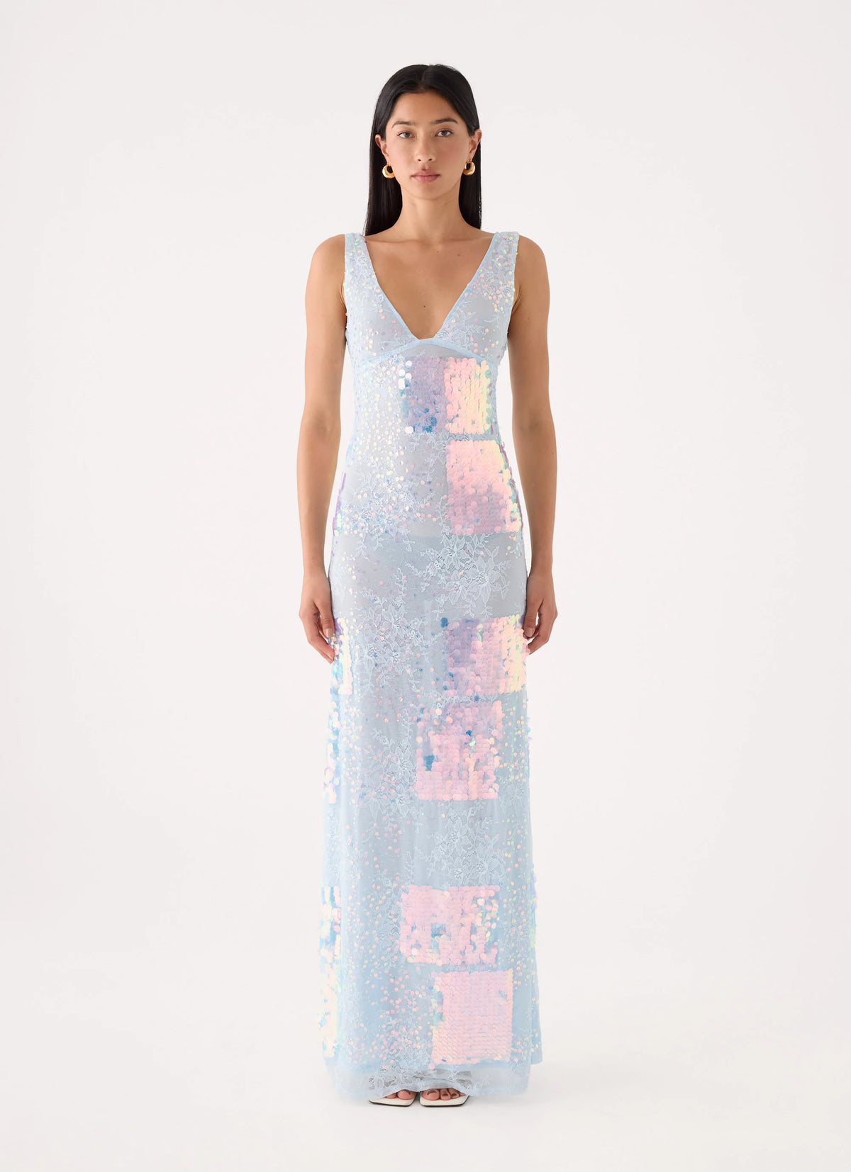 Erinah Sequin Maxi Dress - Blue