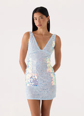 Maral Sequin Mini Dress - Blue