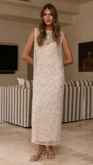 Matisse Sequins Maxi Dress - Cream