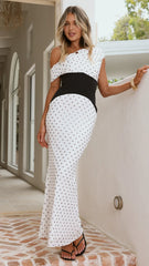 Bonnie Maxi Dress - Brown Polka