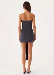Jiliana Strapless Mini Dress - Charcoal