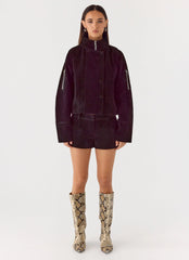 Jeremy Faux Suede Shorts - Black