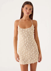 Sylvara Crochet Mini Dress - Ivory
