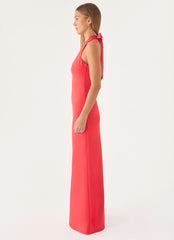 Nardin Maxi Dress - Coral Red