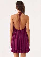 Alicelle Halter Mini Dress - Plum