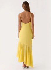 Talindra Midi Dress - Bright Lemon