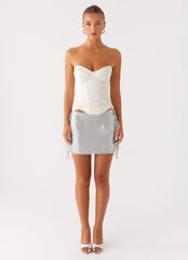 Radar Satin Corset - Ivory