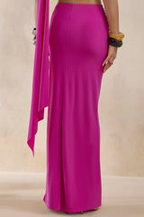 Azura | Hot Pink Wrap Maxi Skirt With Sash