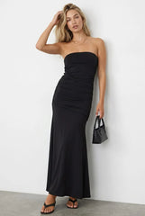 Black Strapless Maxi Dress