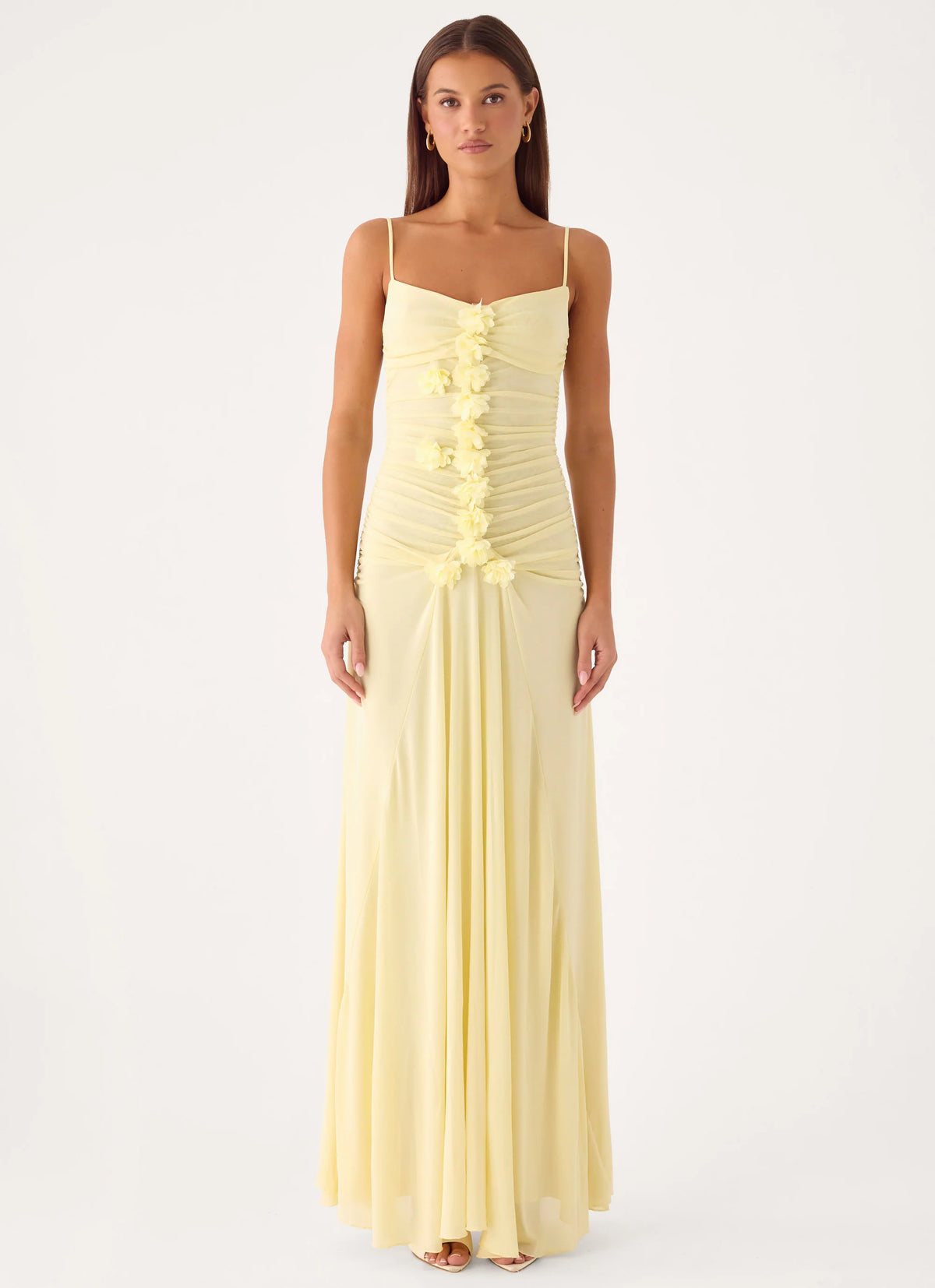 Marcia Flower Maxi Dress - Yellow