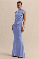 Umaira | Powder Blue High-Neck Maxi Dress