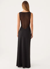 Ravelle Mesh Back Maxi Dress - Black