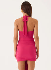 Miyah Halter Hardware Mini Dress - Berry