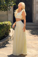 Elodie | Lemon Tie-Strap Crop Top