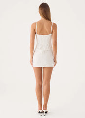 Xylo Lace Mini Dress - White