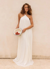 Danni Halter Maxi Dress - White