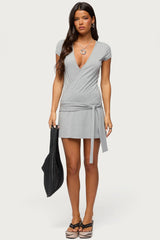 Winnie Tie Wrap Mini Dress