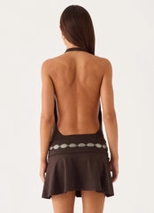 Rude Love Belt Mini Dress - Chocolate