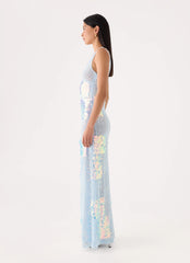 Erinah Sequin Maxi Dress - Blue