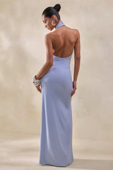 Arina | Light Blue Maxi Skirt With Split
