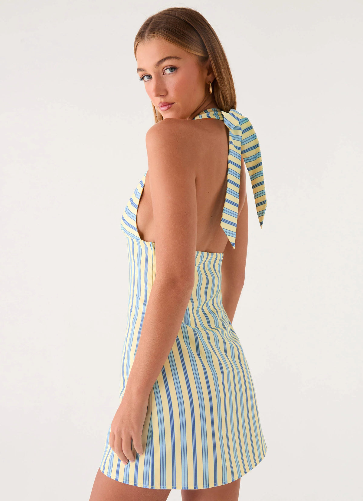 Feyric Mini Dress - Mint Banana Stripe
