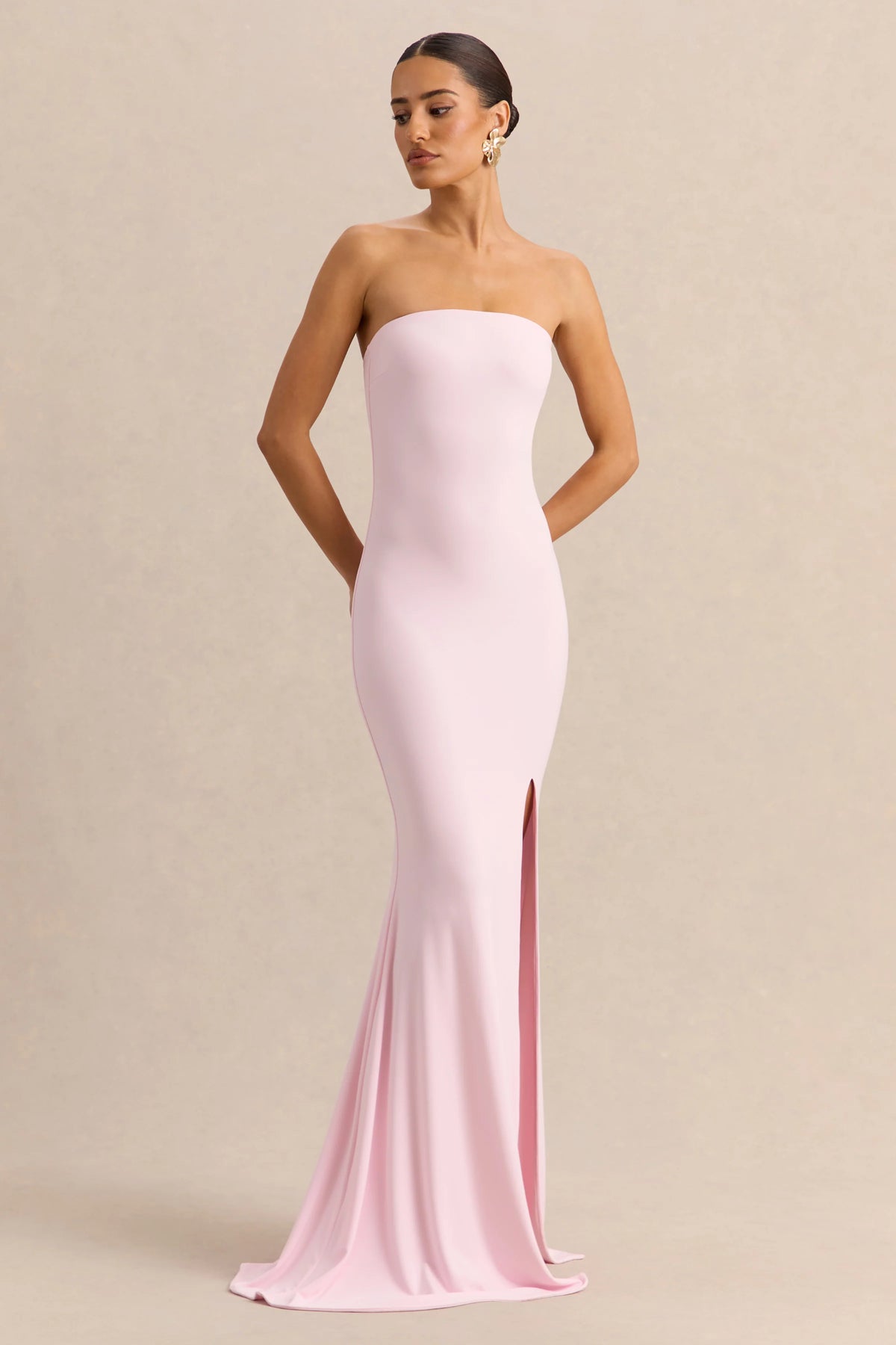Melva | Light Pink Bandeau Maxi Dress